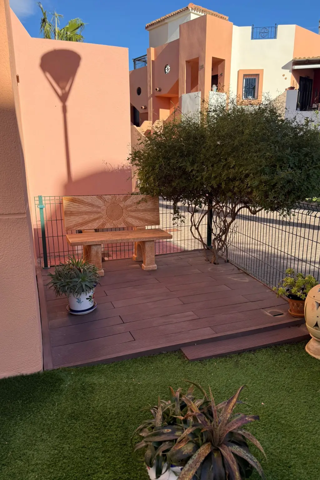 Cozy place in the shade in the garden